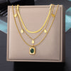 Evil Eye Necklace for Women Stainless Steel Gold Color Feather Pendants Necklaces 2023 Trend Aesthetic Jewelry collares