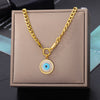 Evil Eye Necklace for Women Stainless Steel Gold Color Feather Pendants Necklaces 2023 Trend Aesthetic Jewelry collares