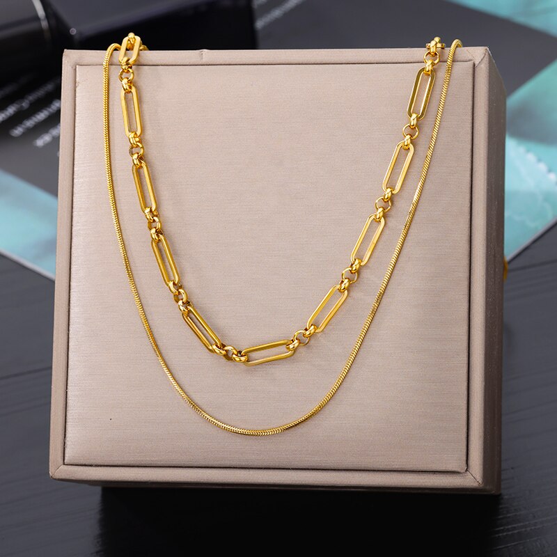 Evil Eye Necklace for Women Stainless Steel Gold Color Feather Pendants Necklaces 2023 Trend Aesthetic Jewelry collares