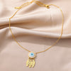 Evil Eye Necklace for Women Stainless Steel Gold Color Feather Pendants Necklaces 2023 Trend Aesthetic Jewelry collares