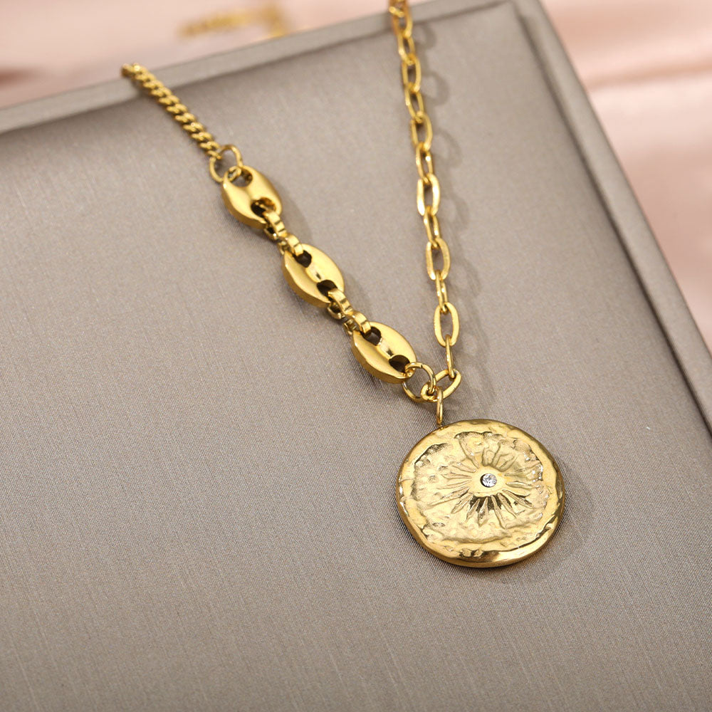 Evil Eye Pendant Necklace For Women Stainless Steel Coffee Bean Chain Necklaces Lucky Choker Vintage Classic Goth Jewelry colar