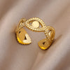 Evil Eye Rings for Women Men Open Adjustable Stainless Steel Ring 2023 Trend Lucky Aesthetic Wedding Jewelry anillos mujer