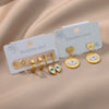 Evil Eye Stud Earrings for Women Gold Plated Butterfly Stainless Steel Earrings Set Zircon Couple Wedding Jewelry Christmas Gift