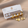 Evil Eye Stud Earrings for Women Gold Plated Butterfly Stainless Steel Earrings Set Zircon Couple Wedding Jewelry Christmas Gift