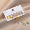 Evil Eye Stud Earrings for Women Gold Plated Butterfly Stainless Steel Earrings Set Zircon Couple Wedding Jewelry Christmas Gift