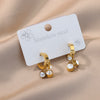 Evil Eye Stud Earrings for Women Gold Plated Butterfly Stainless Steel Earrings Set Zircon Couple Wedding Jewelry Christmas Gift