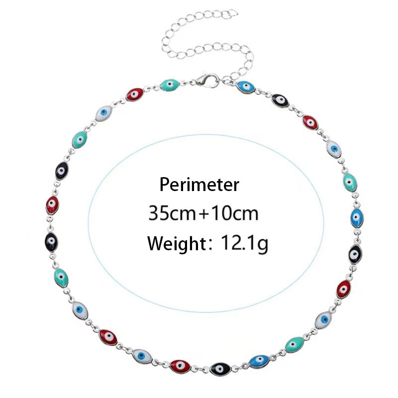 Evil Eyes Multilayer Necklaces For Women Bohemian Vintage Devil Sweater Chain Necklaces Choker Beads Party Jewelry