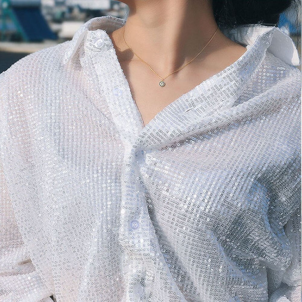 Evil Turkish Eye Lucky Necklace For Women Blue Crystal Silver Color Necklace Rose Gold Thin Chain Dainty Necklace Choker