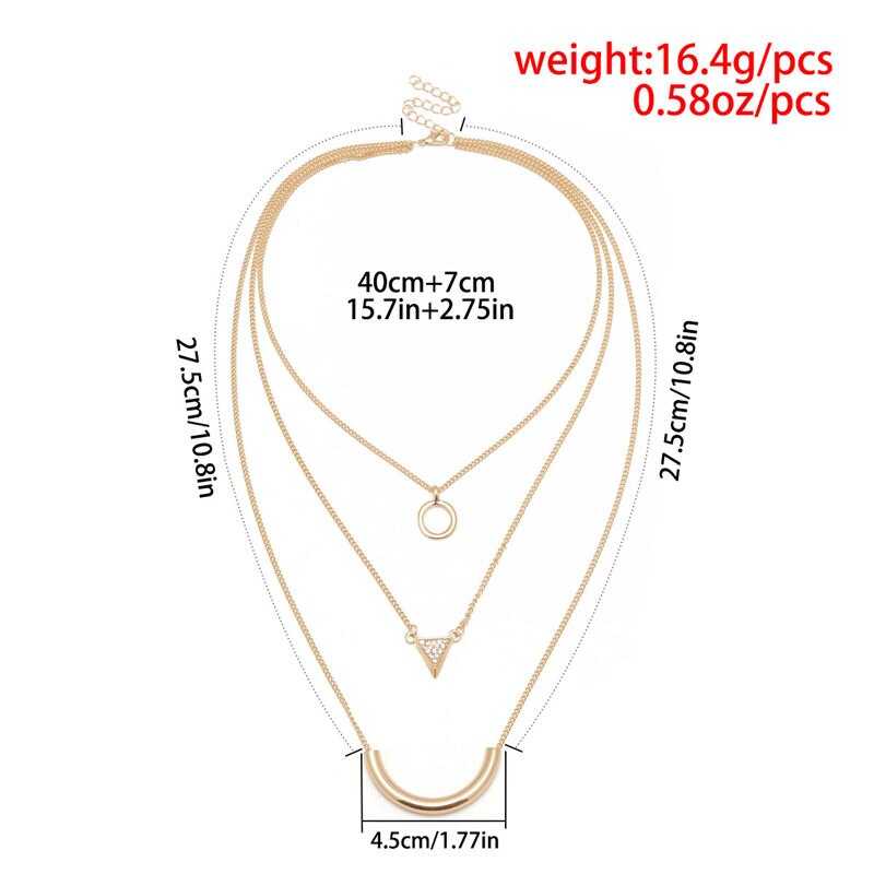 Exaggerate Vintage Long Pipe Pendant Necklaces For Women Jewelry Bohemian 3 Layer Chain Statement Necklace Collier