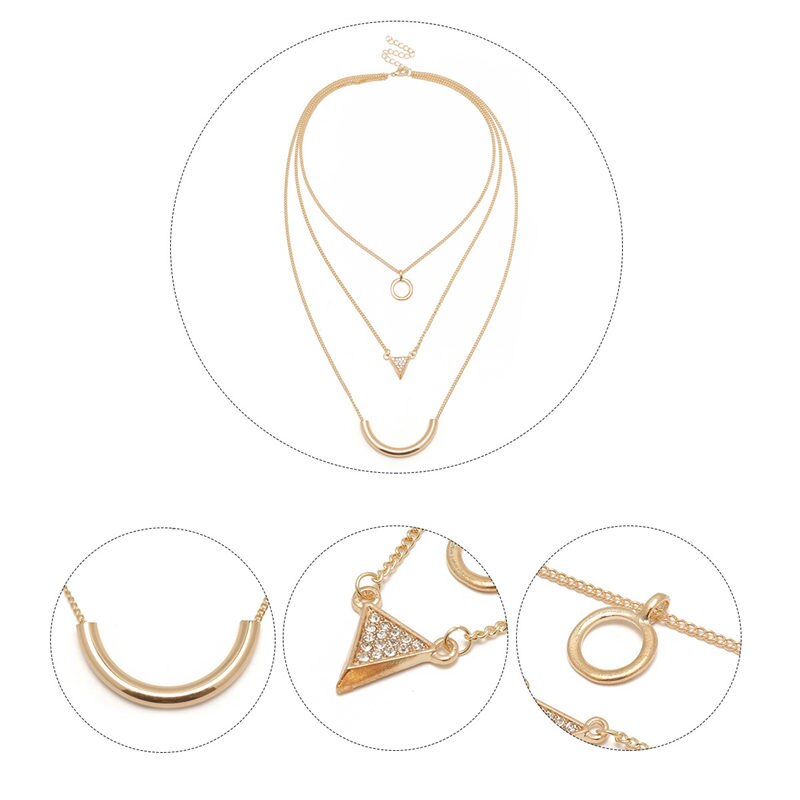 Exaggerate Vintage Long Pipe Pendant Necklaces For Women Jewelry Bohemian 3 Layer Chain Statement Necklace Collier