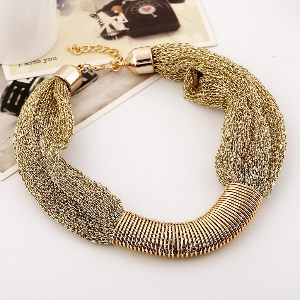 Exaggerated Bold Water Pipe Thread Alternative Necklace Collar Statement Choker Women Indian Ethnic Vintage Chokers for Female