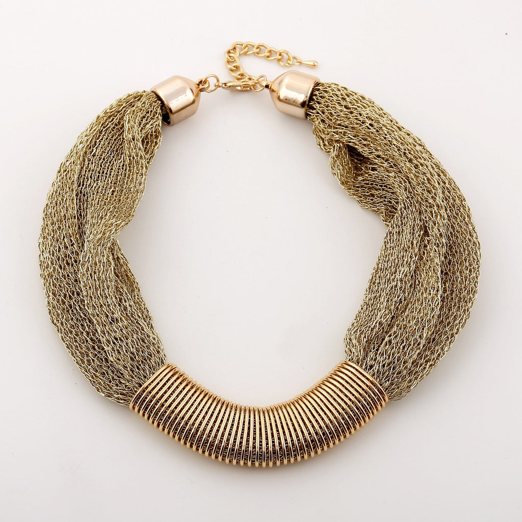 Exaggerated Bold Water Pipe Thread Alternative Necklace Collar Statement Choker Women Indian Ethnic Vintage Chokers for Female