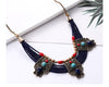 Exaggerated Ethnic Antique Gold Color Chunky Pendant Statement Multilayer Seed Beads Rope Chain Necklace for Women Jewelry
