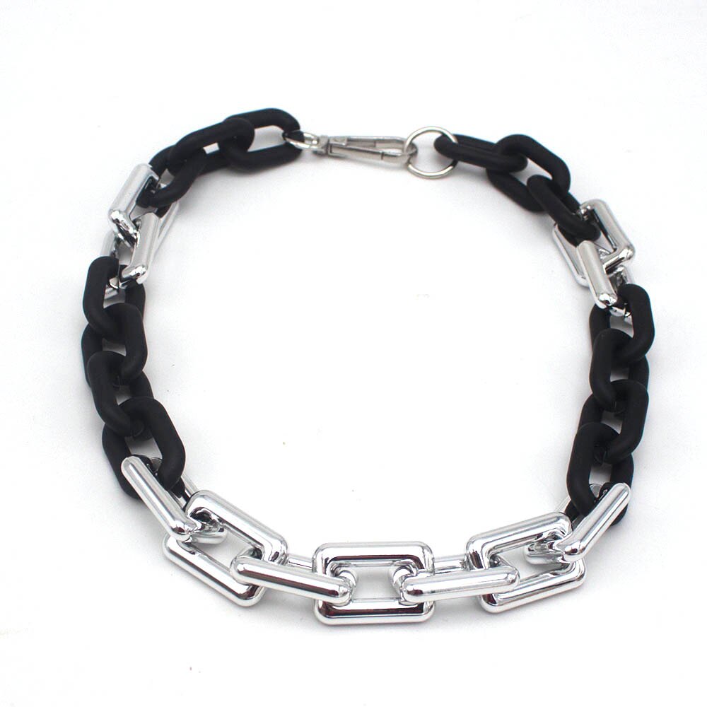 Exaggerated  Punk Lock Chain Necklace Women Statement Hip Hop Twisted Chunky Thick Link Necklace Gothic Jewelry