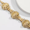 Exaggerated Hip-hop Alloy Gold Lion Head Necklace Choker Statement Jewelry for Girl Metal Big Choker Necklace Collar Accessories
