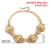 Exaggerated Hip-hop Alloy Gold Lion Head Necklace Choker Statement Jewelry for Girl Metal Big Choker Necklace Collar Accessories