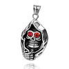 Exaggerated Horror Skull Pendant Men's Necklace Bohemian Red Crystal Inlaid Sliding Metal Pendant Necklace AccessorieJewelry