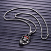 Exaggerated Horror Skull Pendant Men's Necklace Bohemian Red Crystal Inlaid Sliding Metal Pendant Necklace AccessorieJewelry