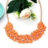Exaggerated Pendants Necklaces Women Geometic Mosaic Crystal Gold Chain Neon Orange Choker Collares Collier Femme Foulard