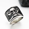 Exaggerated Pirate Skull Pattern Ring Men's Ring Skull Horror Ring Metal Silver-Plated Ring Accessories Party Jewelry