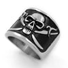 Exaggerated Pirate Skull Pattern Ring Men's Ring Skull Horror Ring Metal Silver-Plated Ring Accessories Party Jewelry