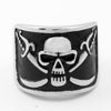 Exaggerated Pirate Skull Pattern Ring Men's Ring Skull Horror Ring Metal Silver-Plated Ring Accessories Party Jewelry