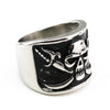 Exaggerated Pirate Skull Pattern Ring Men's Ring Skull Horror Ring Metal Silver-Plated Ring Accessories Party Jewelry