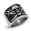 Exaggerated Pirate Skull Pattern Ring Men's Ring Skull Horror Ring Metal Silver-Plated Ring Accessories Party Jewelry