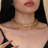 Exaggerated Punk Cuban Chunky Chain Necklace Collar Statement European&America  Twist Cross Chain Necklace
