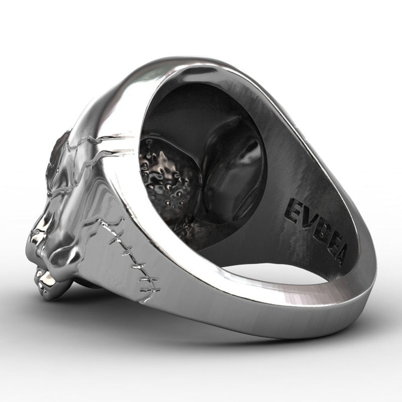 Exaggerated Skull Ring Men's Gothic Personality Punk Ring Metal Accessories Party Jewelry Size 7-13
