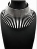 Exaggerated metal collar choker blossom necklace