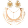Exaggerated metal collar choker blossom necklace