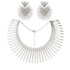 Exaggerated metal collar choker blossom necklace