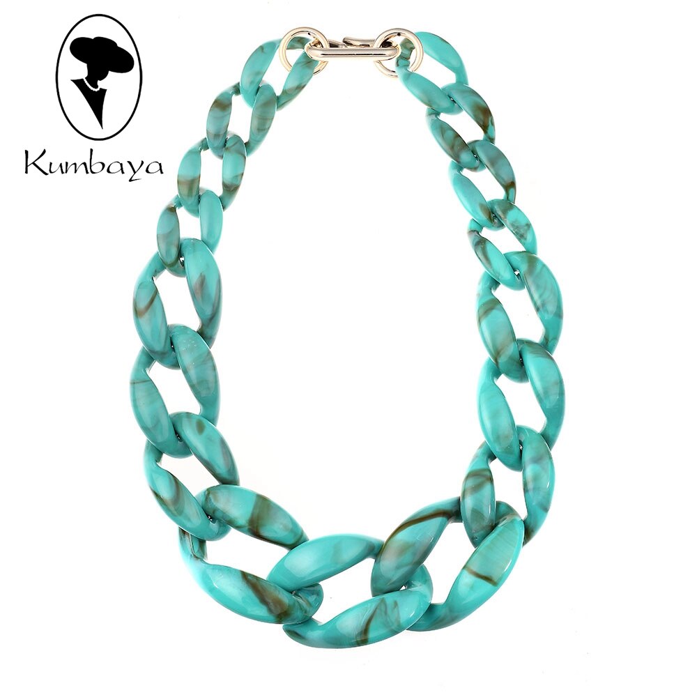 Exaggeration Acrylic Necklace Twist Strands Various Colors Necklace Neck Short Chain Women Ethnic Jewelry Collares Choker N15827