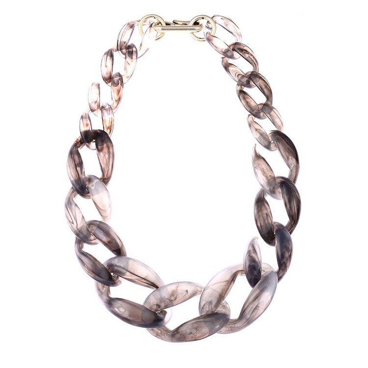 Exaggeration Acrylic Necklace Twist Strands Various Colors Necklace Neck Short Chain Women Ethnic Jewelry Collares Choker N15827