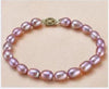 Excelent AAA 9-10MM purple south sea natural pearl Bracelets 7.5-8 14k/20 gold