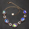 Excellent brilliance opal silver bracelet for woman 6mm*8mm natural opal bracelet 925 sterling silver opal jewelry for party