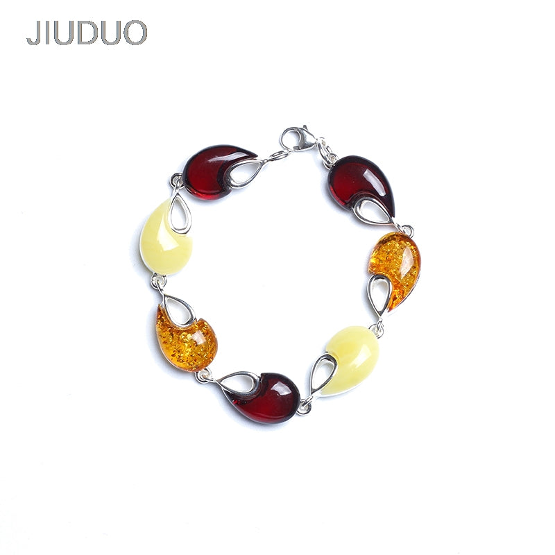Exclusive design natural Baltic amber beeswax female Bracelets Shippin 925 silver inl to support the re-examination