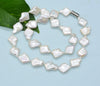 Exquisite. 11MM white. Fang Bian. Natural pearl necklace. Powerful magnetic buckle. Classic ladies party jewelry