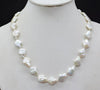 Exquisite. 11MM white. Fang Bian. Natural pearl necklace. Powerful magnetic buckle. Classic ladies party jewelry