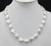 Exquisite. 11MM white. Fang Bian. Natural pearl necklace. Powerful magnetic buckle. Classic ladies party jewelry