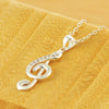 Exquisite 925 Stamped Silver noble crystal Pretty music note Pendant Necklace For Women party Jewelry Holiday gifts