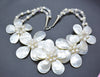 Exquisite. Beautiful natural sea shell pearl flower necklace. Glamour ladies party necklace 20"