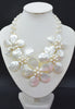 Exquisite. Beautiful natural sea shell pearl flower necklace. Glamour ladies party necklace 20"