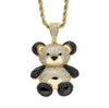 Exquisite Cartoon Style Zircon Panda Pendant Necklace Hip Hop Men Rock Punk Animal Jewelry