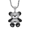 Exquisite Cartoon Style Zircon Panda Pendant Necklace Hip Hop Men Rock Punk Animal Jewelry