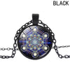 Exquisite Cube Sacred Geometry Photo Convex Glass Man Pendant Necklace Creative Personality Party Jewelry Accessories