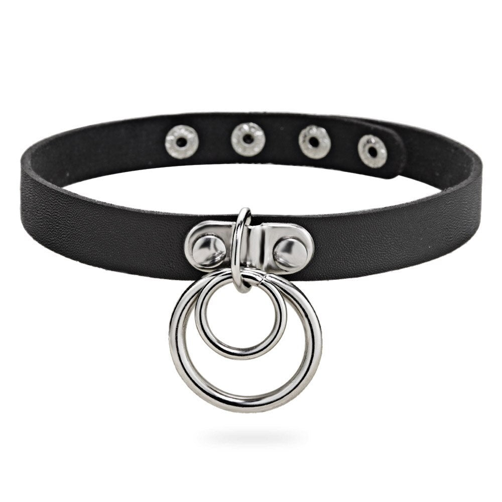 Exquisite Necklace Adjustable Sexy PU Leather Collar Neck Lock Unique SM Restraint Bondage Sex Toy Punk Gothic Jewelry DX628