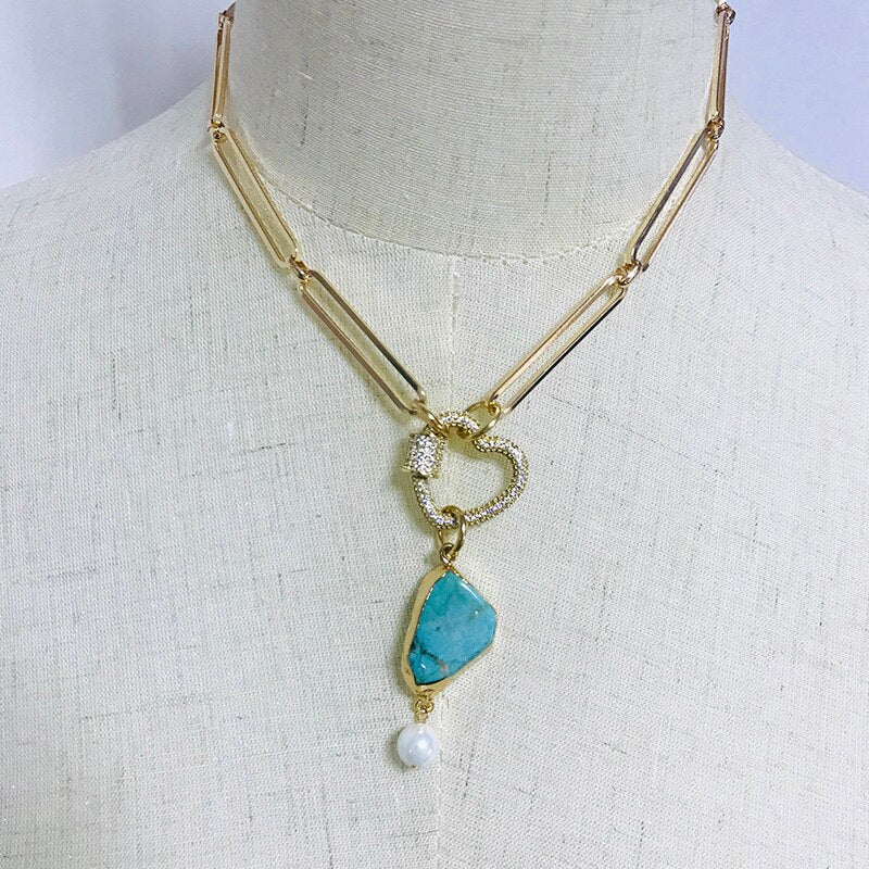 Exquisite Short Pendant Dangle Necklace Stainless Steel Chain Heart Pendant Women Choke 2021 trend Accessories