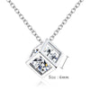 Exquisite Square Rubik's Cube Shape Crystal Three-dimensionalPendant Necklace CZ Women Females Chocker Clavicle Candy Jewelry
